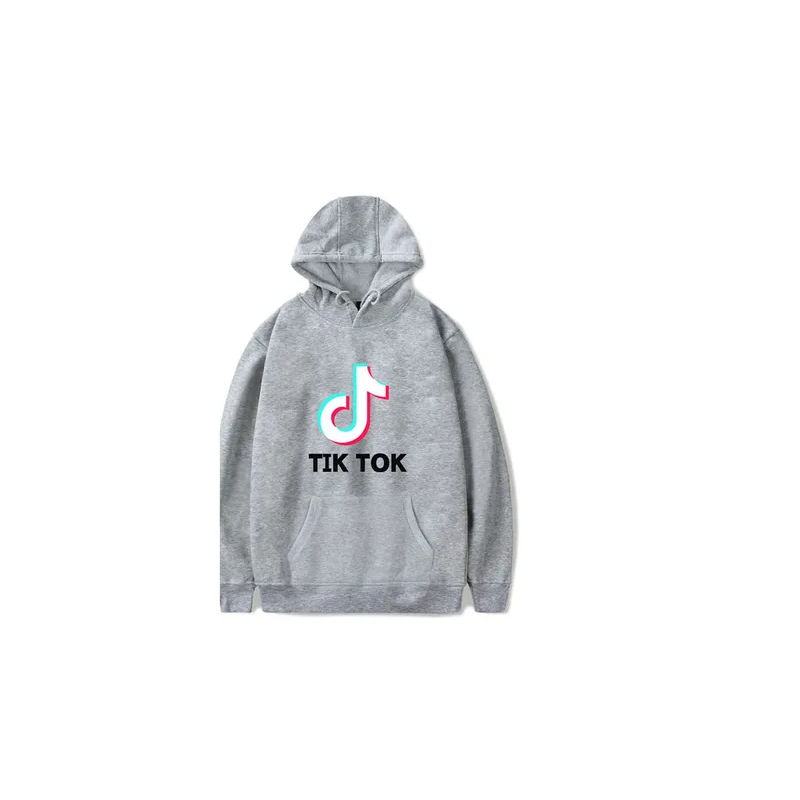 Tik Tok Printed Hoodie Grey/White/Black