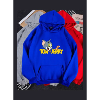 Tom And Jerry Cartoon Printed Hoodie Blue