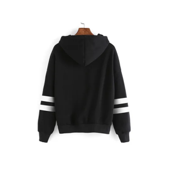 Trendy Long Sleeves Hoodie Black