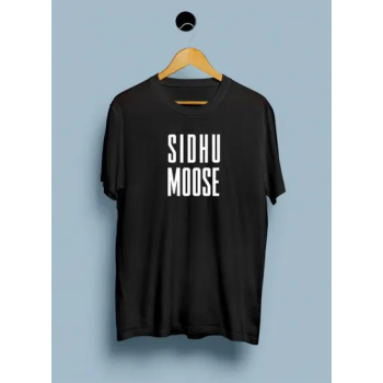 Tribute To Legend Sidhu Moose Printed Black Tshirt