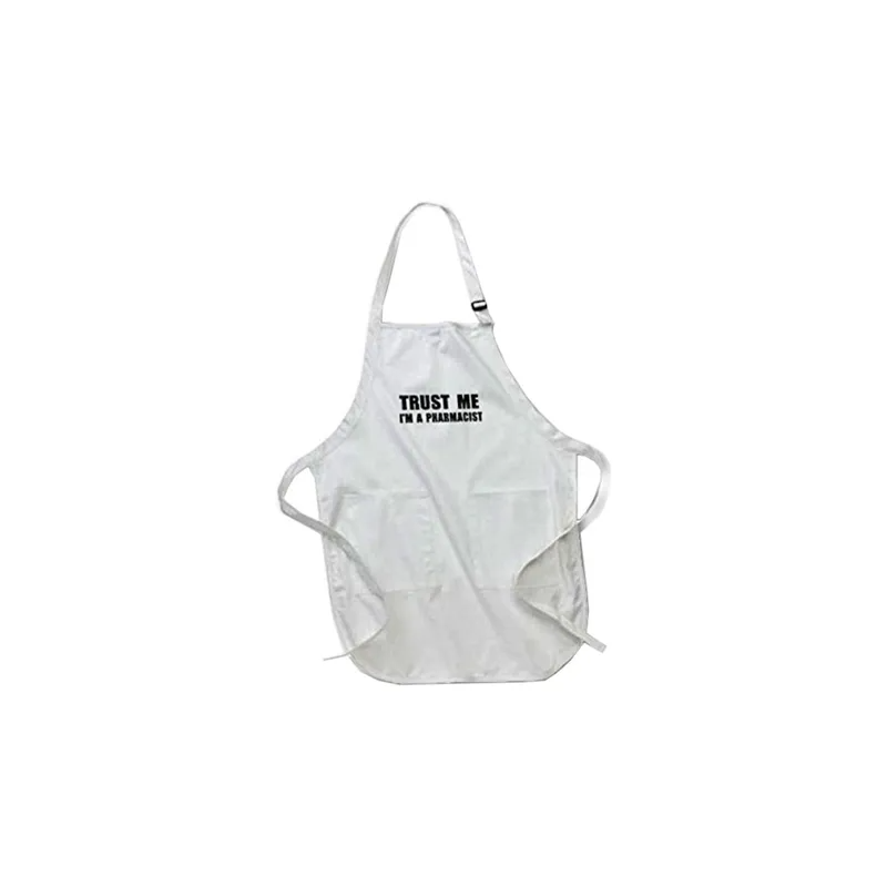 Trust Me Im A Pharmacist Printed Apron With Pockets 22 x 30 inch White