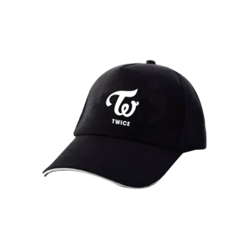 Twice Printed Cap, Durable Fabric, Black/White