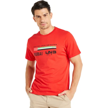 Al Jaber Typographic Print T-Shirt Red