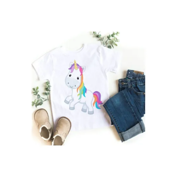 Unicorn White T-shirt Short Sleeve