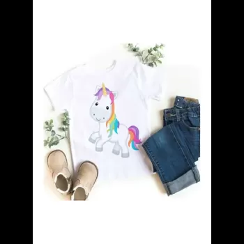 Unicorn White T-shirt Short...