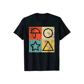 Unisex Adult Korean Tv Series Squid Mask Game T-Shirts Collection Creepy Doll Artwork Art Printed