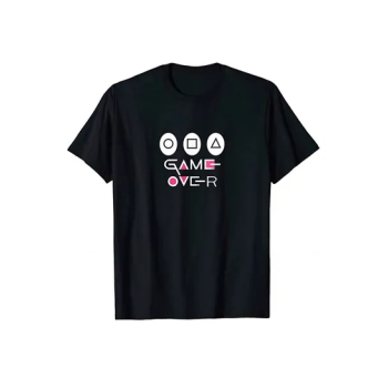 Unisex Adult Korean Tv Series Squid Mask Game T-Shirts Collection Game Over Printed