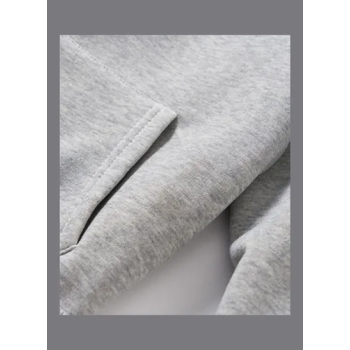 Unisex Cartoon Hoodie Sweatshirt Combined Doll Thicken Couple Wear Loose Pullover Grey