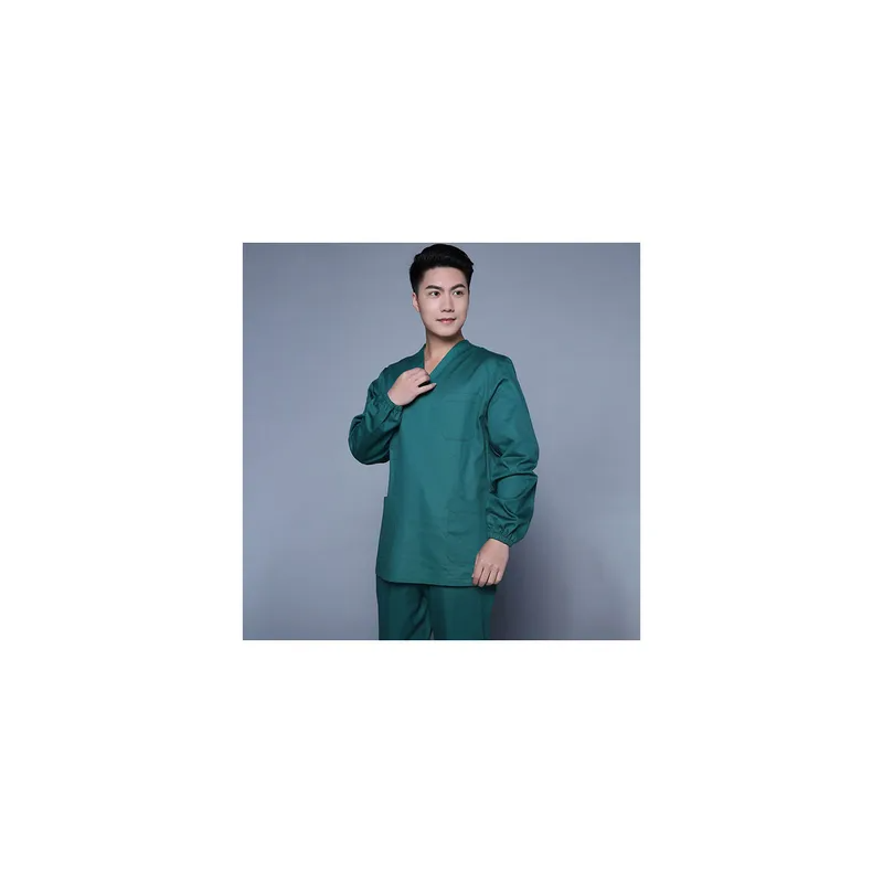V-Neck Solid Pockets Medical Suit