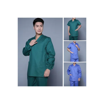 V-Neck Solid Pockets Medical Suit