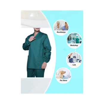 V-Neck Solid Pockets Medical Suit