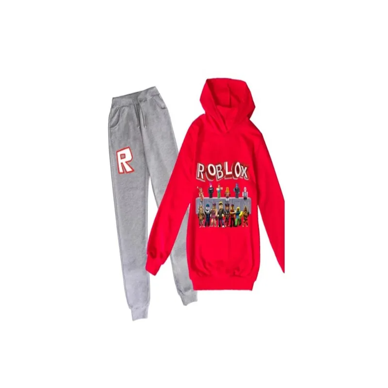 Generic Roblox Hoodie and For Kids Grey/Red