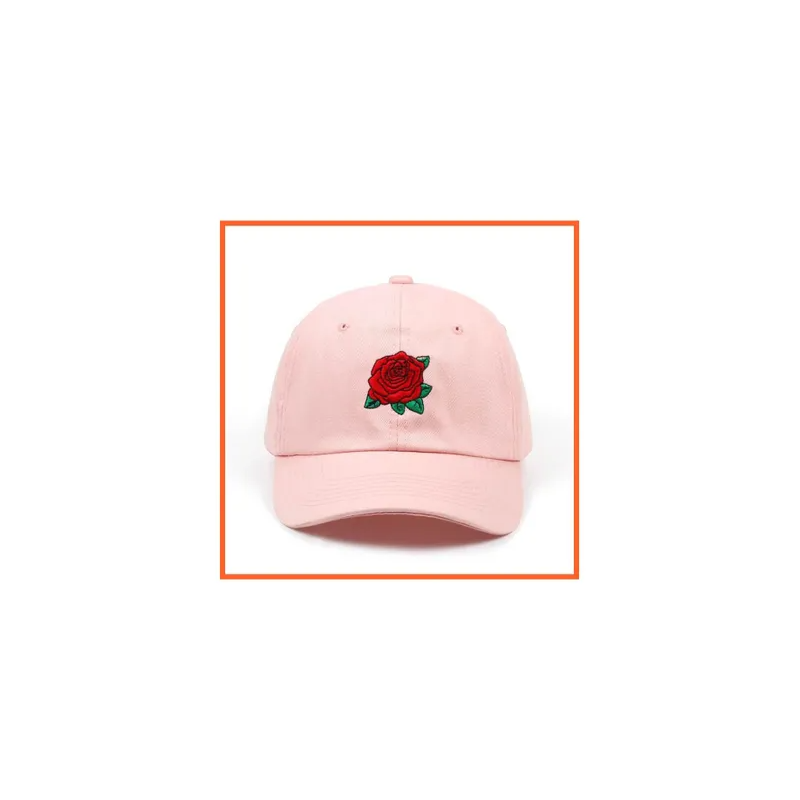 Generic Rose Embroidery Cap Pink