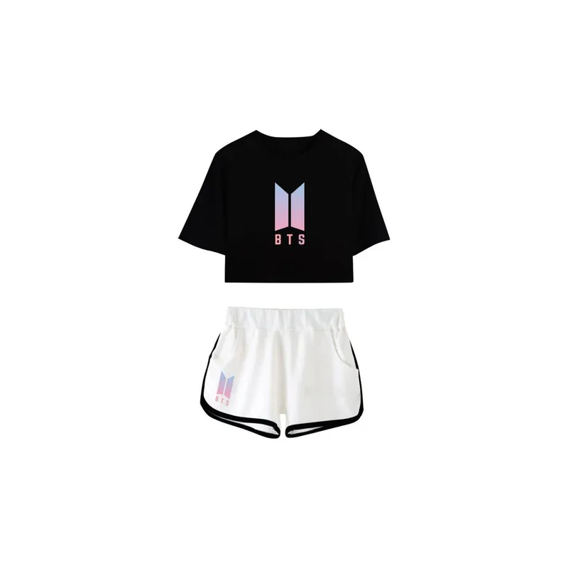 Round Neck Printed T-Shirt With Short Black/White