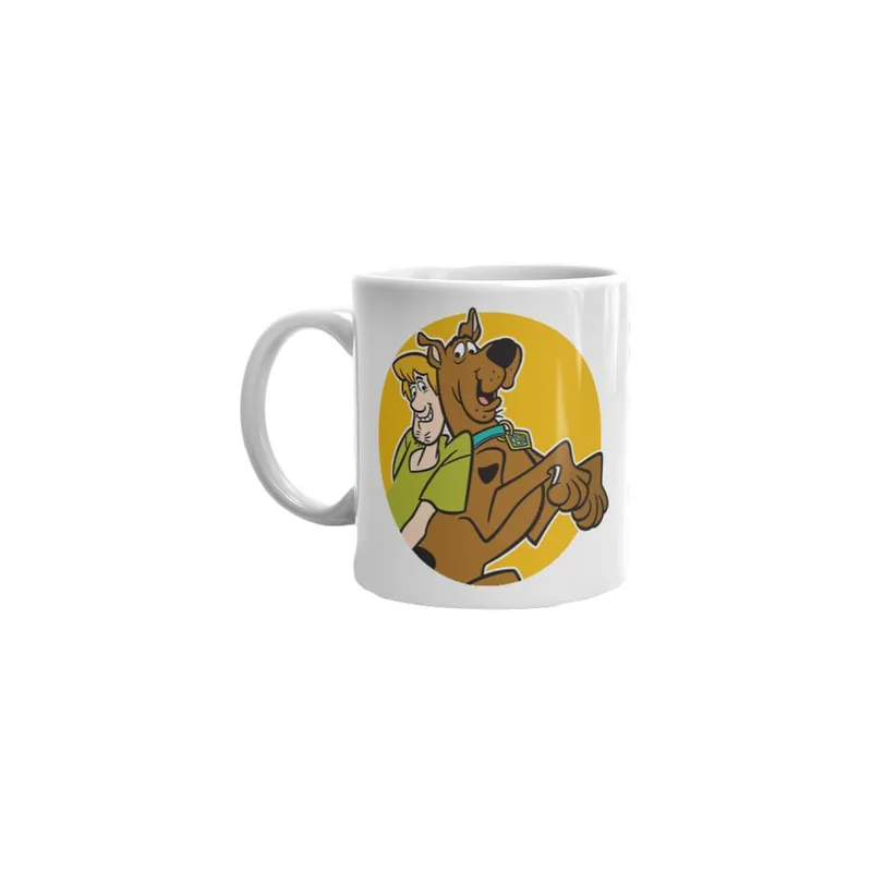 Generic Scooby Doo Printed Mug White/Brown/Yellow Standard