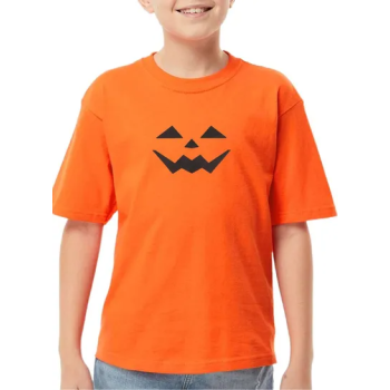 Generic Scary Face Printed T-shirt for Kids and Adults Orange