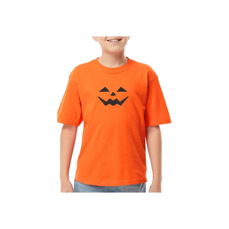 Generic Scary Face Printed T-shirt for Kids and Adults Orange