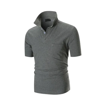 Generic Short Sleeves Polo T-shirt Grey