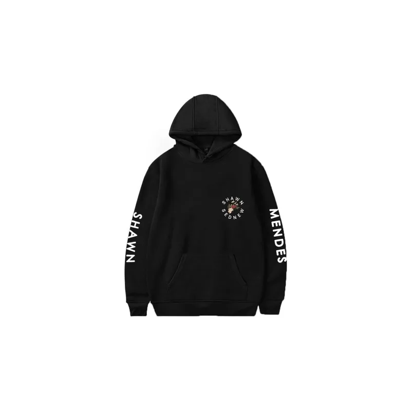 Generic Shawn Mendes Printed Hoodie, Black/White