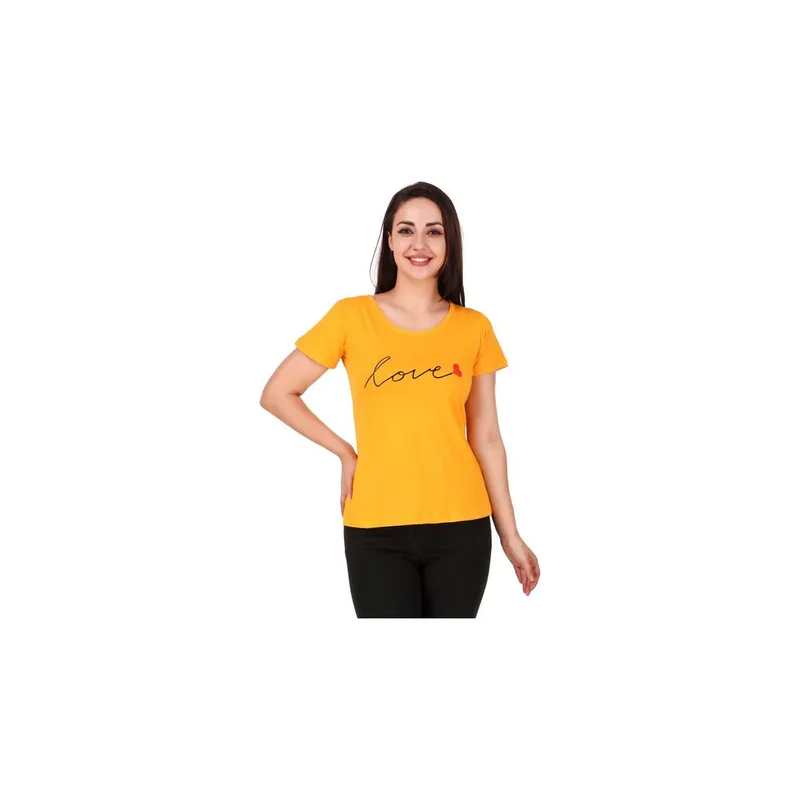 Generic Short Sleeves T-Shirt Yellow