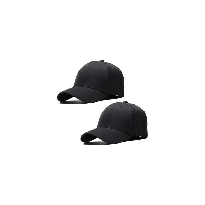 Generic Set Of 2 Plain Outdoor Black Baseball Cap