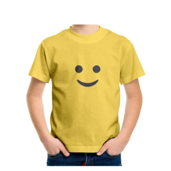 Generic Smiling Emoji Face Cotton T-Shirt For Kids