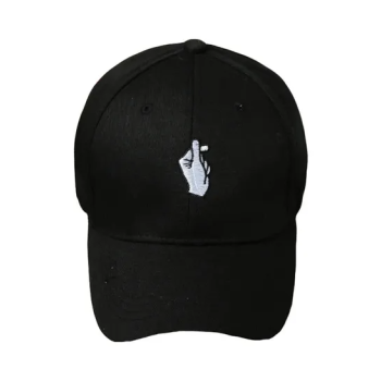 Generic Solid Color Embroidery Pattern Cap Black