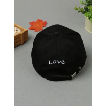 Generic Solid Color Embroidery Pattern Cap Black