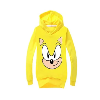 Generic Sonic Printed Hoodie For Kids Yellow