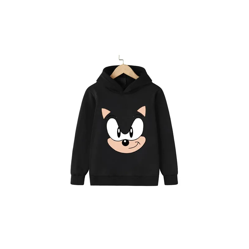 Generic Sonic Printed Hoodie For Kids Black