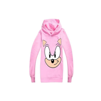 Generic Sonic Printed Hoodie For Kids Pink