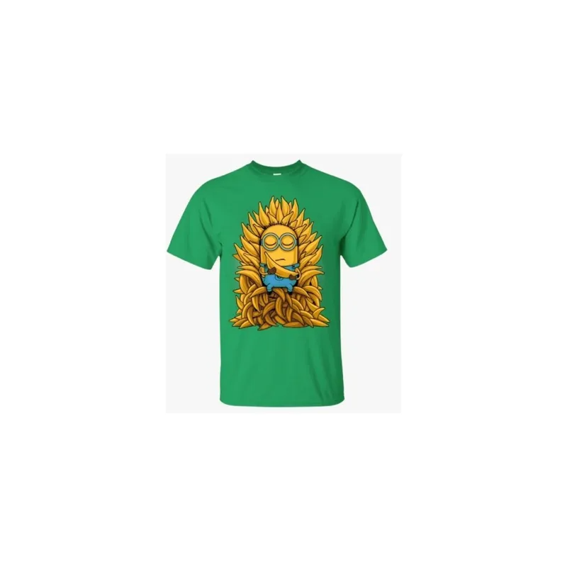 Generic Sofia Clothing New Funny Cartoon Printed Minion Banana of Throne top T-shirts for family Green