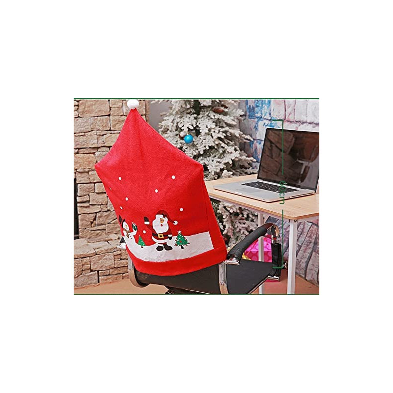 Brain Giggles Christmas Chair Cover Santa Claus & Snowman - Set of 2