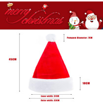 Woeau Unisex Soft Plush Velvet Santa Claus Hat with Red Father Extra Thicken Comfort Classic Fur