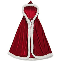 Jade Brain Giggles Santa ClaUS Hooded Cape For Boys And Girls - Christmas Santa Cape - Santa Cape For Boys And Girls - (Medium), White And Red, Jadecripcape2, Santa Cape For Christmas, M