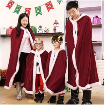 Jade Brain Giggles Santa ClaUS Hooded Cape For Boys And Girls - Christmas Santa Cape - Santa Cape For Boys And Girls - (Medium), White And Red, Jadecripcape2, Santa Cape For Christmas, M
