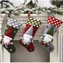 Brain Giggles Christmas Stocking for Holiday Home Decoration Gift Socks Ornament Bags (Red)