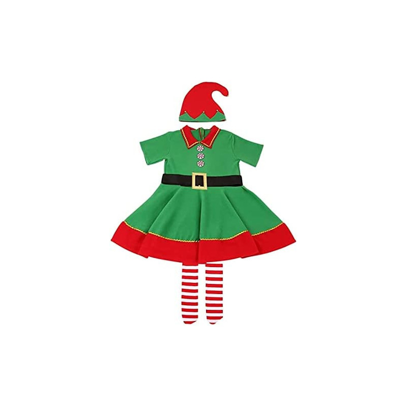 BrainGiggles Christmas Elf Costume for Girls (Small)