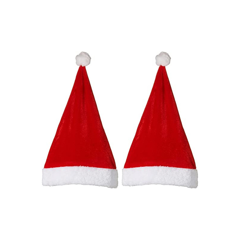 JADE Brain Giggles 2 Pc Santa Hats For Kids And Adults Santa Claus Christmas Hat Chritsmas Party Hat Kids, White And Red