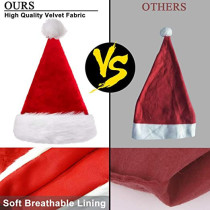 2 Pack Santa Hats for Women Men Kids Winter Plush Xmas Santa Hats Cap for Christmas Festive Holiday Party Supplies