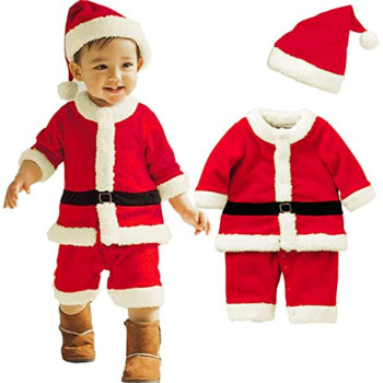 Jade Brain Giggles Kids Santa Claus Costume - Santa Claus Costume For Toddler Boys Santa Costume For Boys - (Large - 120cm)