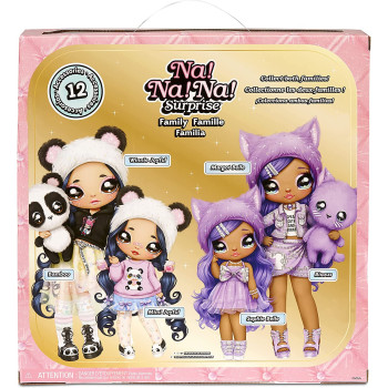 Na Na Na Surprise Family Soft Doll Multipack Of 2 Fashion Dolls + Cute Pet Kitty, Chic Outfits, Long Hair & Poseable, Includes 12 Accessories   Gift For Kids, Toy For Girls Boys Ages 5 6 7 8+ Years