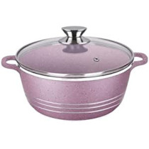 Dessini Non Stick Ceramic Coated Casserole Cooking Pot Purple 24Cm