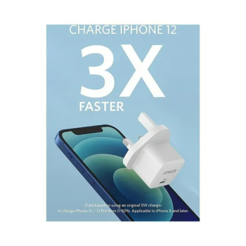 Anker 20W Fast Charger with Foldable Plug, PowerPort III 20W Cube Charger For iPhone 13/13 Mini/13 Pro/13 Pro Max/12, Galaxy, Pixel 4/3, iPad/ iPad mini, And More White