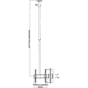 Skill Tech Ceiling Mount SH40C Size 26 to 75-inch