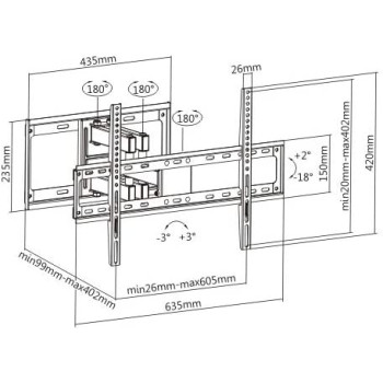 Jd - Skill Tech | SH 646P - Tv Wall Mount Standard Series Fit Screen Size: (37"-70") - Black