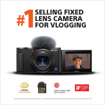 Sony Zv-1 Digital Camera For Content Creators, Vlogging And Youtube With Flip Screen, Built-In Microphone, 4K Hdr Video, Touchscreen Display, Live Video Streaming, Webcam