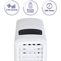 Super General 1 Ton Portable Air Conditioner, 12000 BTU, 24H Timer, Sgp-122-T3, White