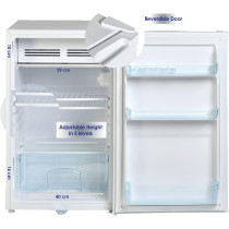 Super General 140 Liter Gross Volume Compact Mini-Refrigerator Sgr-060-H, White, Beverage-Fridge With Child Lock, Shelf, Freezer-Box, Reversible Door, 49.5 X 56 X 82.8 Cm
