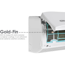 Super General 2 Ton Split Air Conditioner, 24000 Btu, Reciprocating Compressor, Auto Restart, Gold Fin, 4-Way Swing, Sgs-260-He, White - 115.5 X 41.5 X 31.5 Cm, 1 Year Warranty